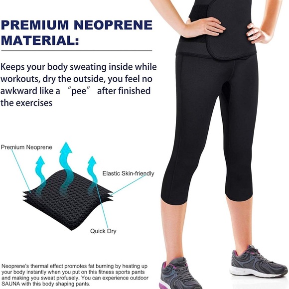 Capris High Waist Tummy Control Sweat Thighs for Weight Loss - Picture 5 of 6